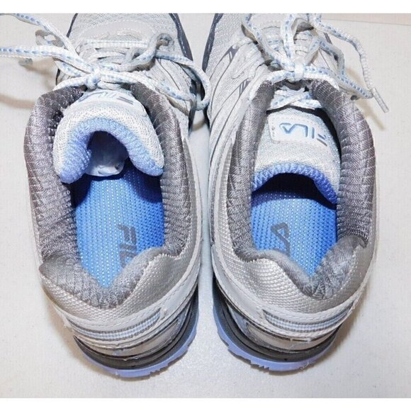 FILA gray & blue/purple fabric sneakers, woman's size 8 - Picture 4 of 9